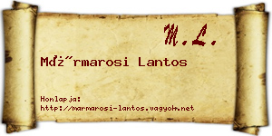 Mármarosi Lantos névjegykártya